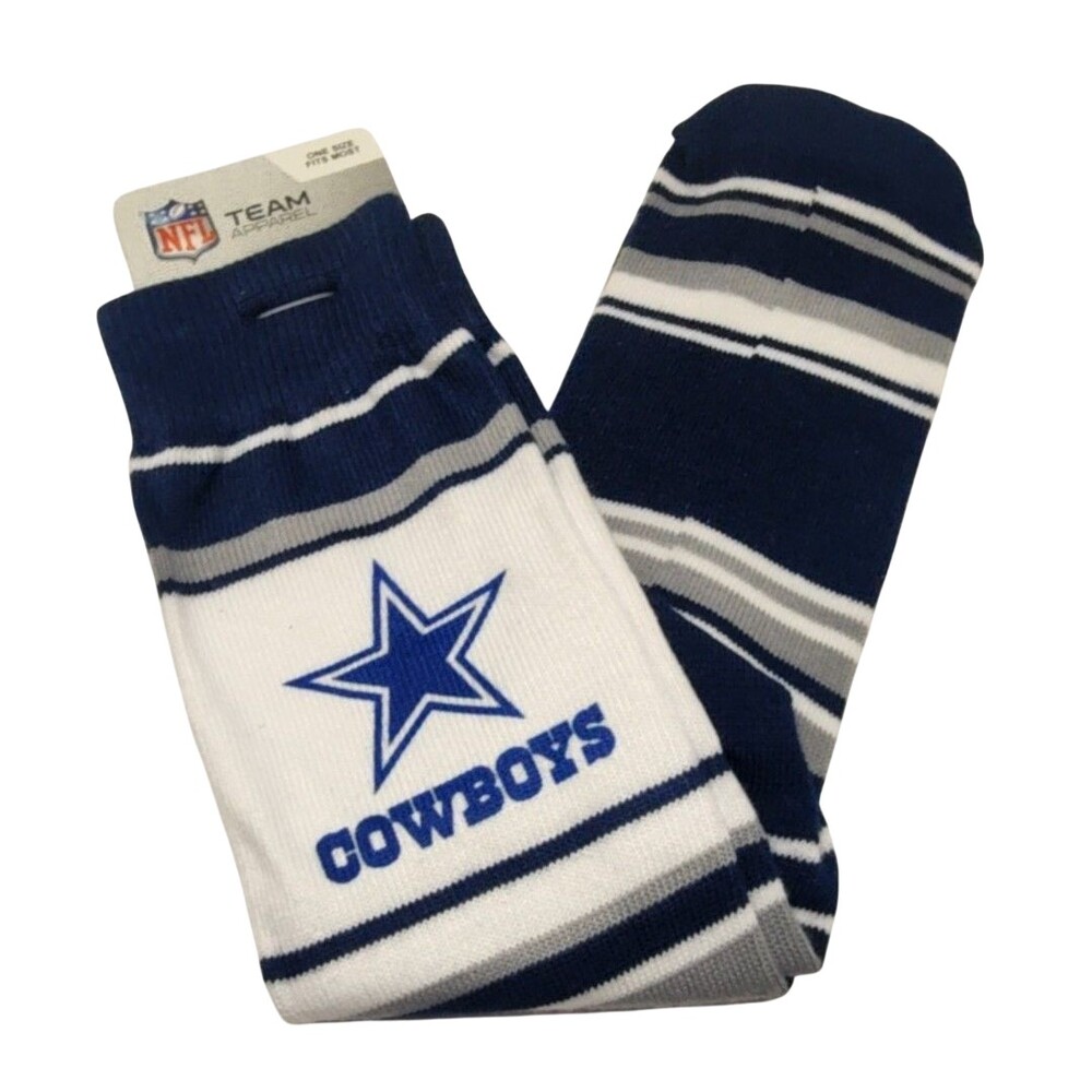 Dallas Cowboys Socks Mens One Size Blue NFL Football Team Apparel Crew Stripe